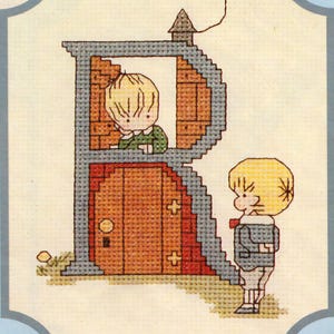 Alphabet Cross Stitch Pattern Bundle – Storybook Letters with Children, Animals (PDF Download)