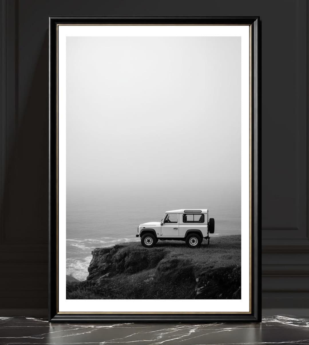 Land Rover Defender Print, Black and White Photography, - Etsy