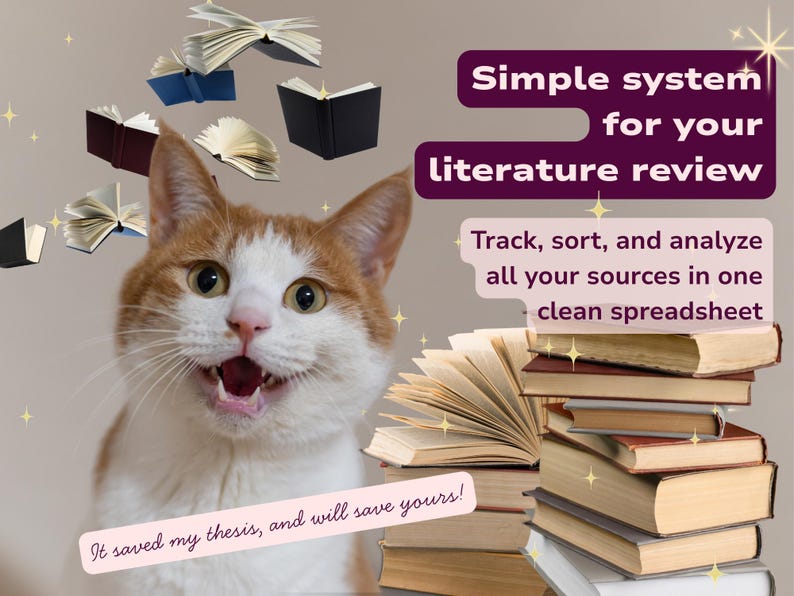 Literature Review Tracker Google Sheets | Thesis & Research Organizer Template image 3