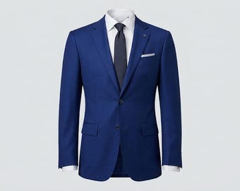 Herren Slim Fit Sakko in Königsblau - Formelle Zwei-Knopf-Anzugsjacke