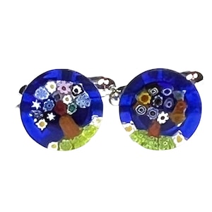 Murano Glass Tree of Life Cuff Links: Italian Millefiori Jewelry