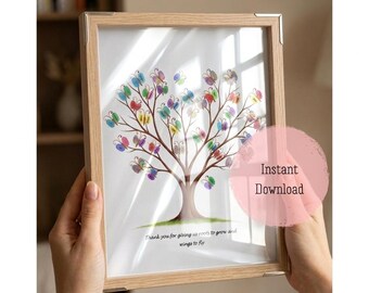 Butterfly Fingerprint Tree Art, Class Memory Keepsake (Digital Download)