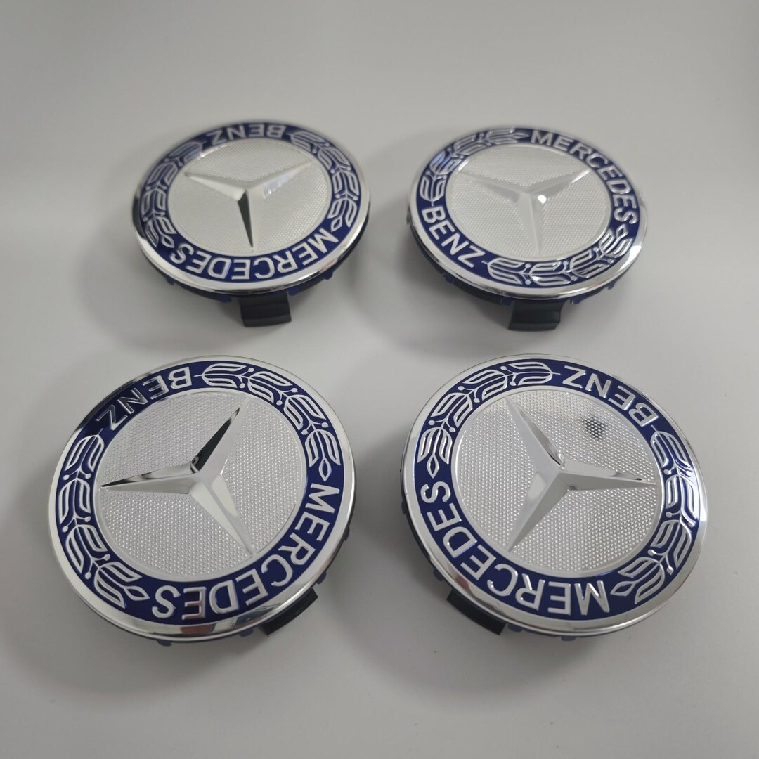 SET OF 4 Mercedes-benz 75mm (2.9") Wheel Center Caps Wreath Classic ...