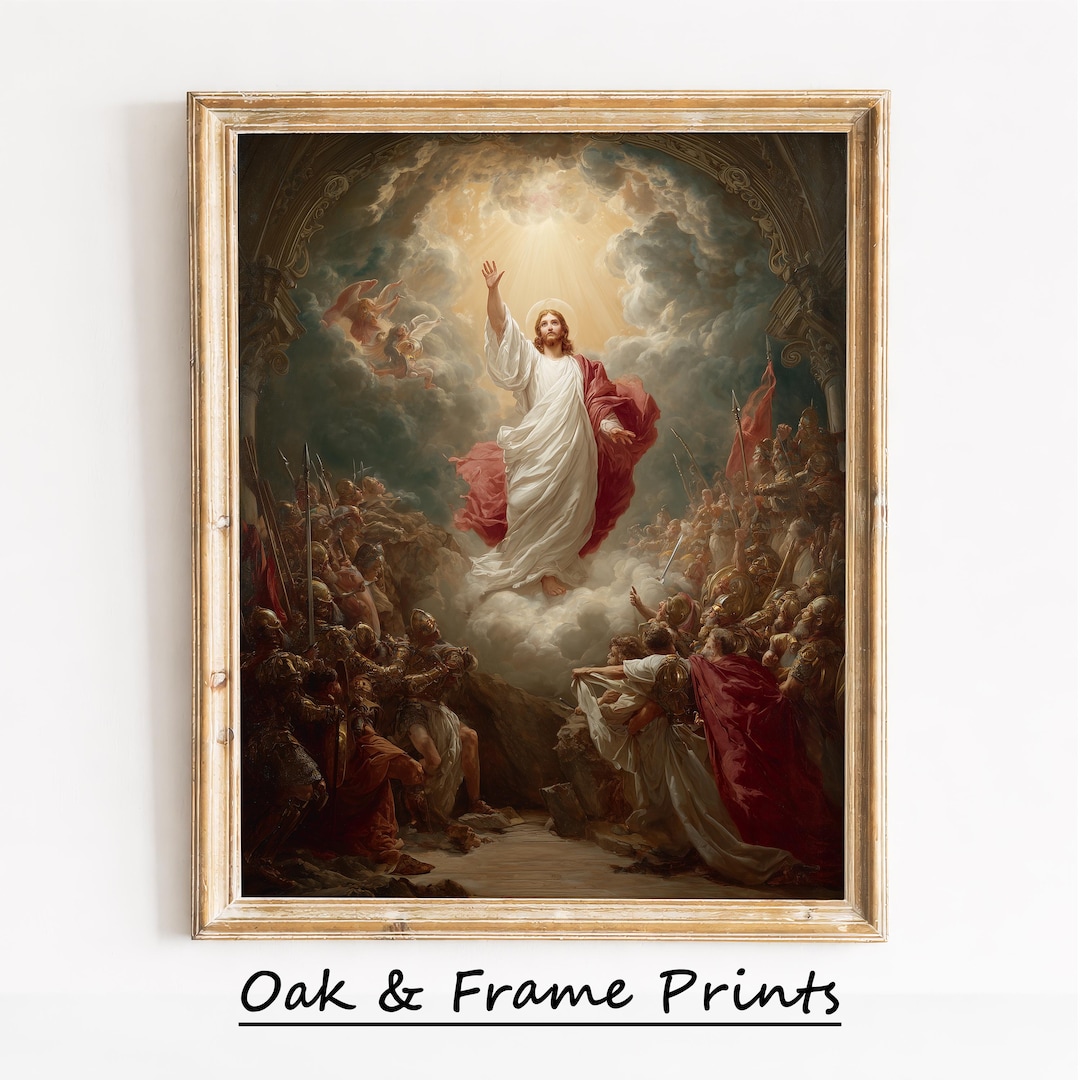 Jesus Rising Abstract Painting Risen Jesus Christ Ascending Painting – Classic Religious Art (digital ...