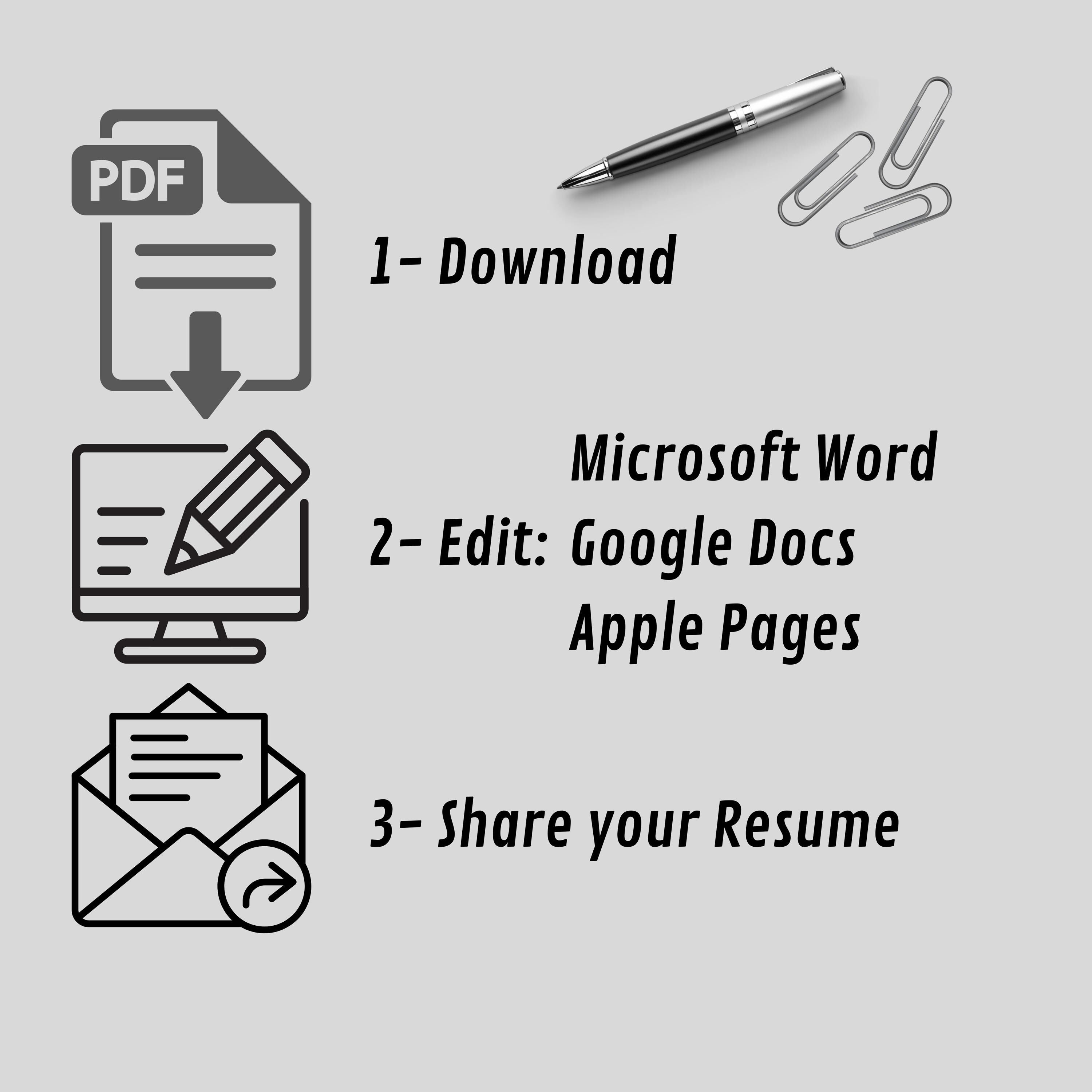 ATS Resume Template Bundle – Professional CV + Cover Letter (digital ...