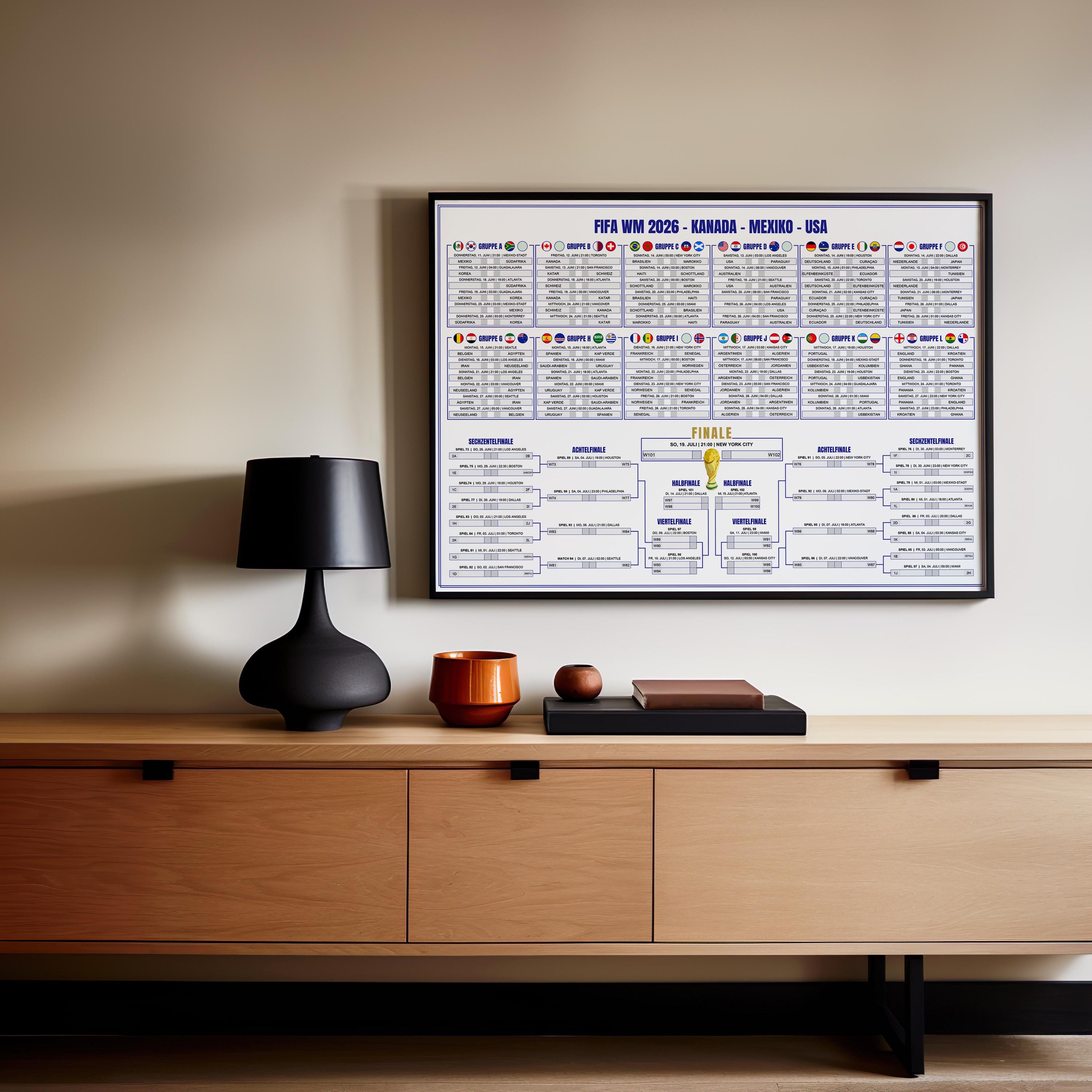 FIFA World Cup 2026 Wall Chart Digital Download - Poster PDF to Print