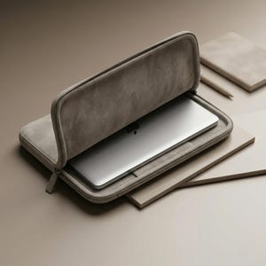 Minimalist PU Leather Laptop Sleeve, Slim Protective Case
