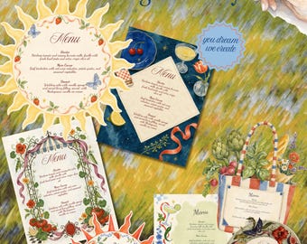 Ilustración personalizada y original para menú o invitación | Producto digital
