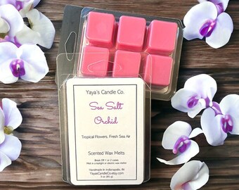 SEA SALT ORCHID Clamshell Wax Melts - Cubes - Snap Bar - Strong Scent - Melting Wax For Warmers - Spring - Summer - Fresh - Floral - Flowers