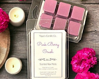 PINK BERRY CRUSH Clamshell Wax Melts - Tarts - Scallops - Cubes - Snap Bars - Strong Scents - Non Foods - Spring - Summer - Scents