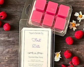 FIRST DATE Clamshell Wax Melts - Scallop Tarts - Wax Tarts - Wax Bars - Clamshell Wax - Cubes - Scented Wax - Wildflowers Spring Summer