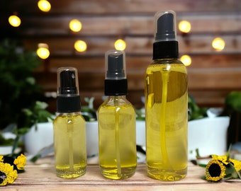 BODY OIL SPRAY, Golden Jojoba, Sweet Almond, Pumpkin Seed, Argan, Vitamin E, Coconut, Masculine, Feminine, Perfume, Floral, Sweet, Designer