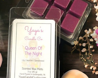 QUEEN OF The NIGHT Clamshell Wax Melts - Wax Tarts - Scallop - Tarts - Snap Bars - Cubes - Melting Wax - Strong Scented Candle - Floral