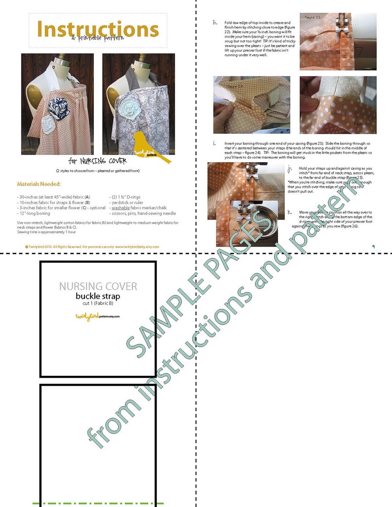 Nursing Cover PDF INSTANT DOWNLOAD Sewing Pattern image 5