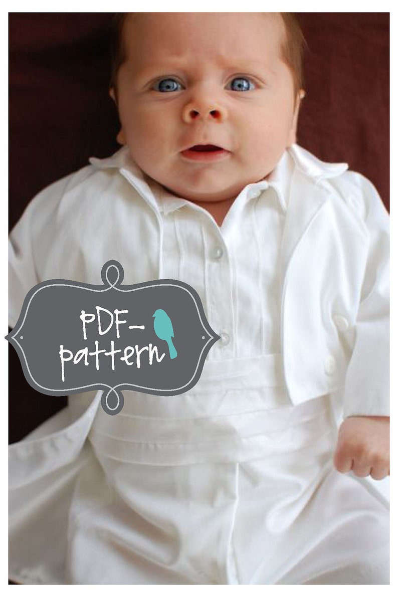 Medium Baby Tuxedo PDF INSTANT DOWNLOAD Sewing Pattern image 1