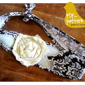 Fabric Flower Headband PDF INSTANT DOWNLOAD Sewing Pattern image 1