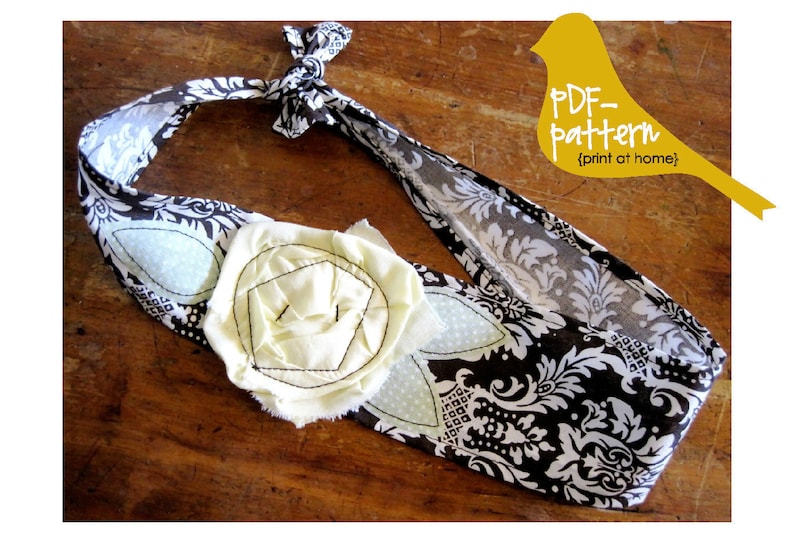 Fabric Flower Headband PDF INSTANT DOWNLOAD Sewing Pattern image 1