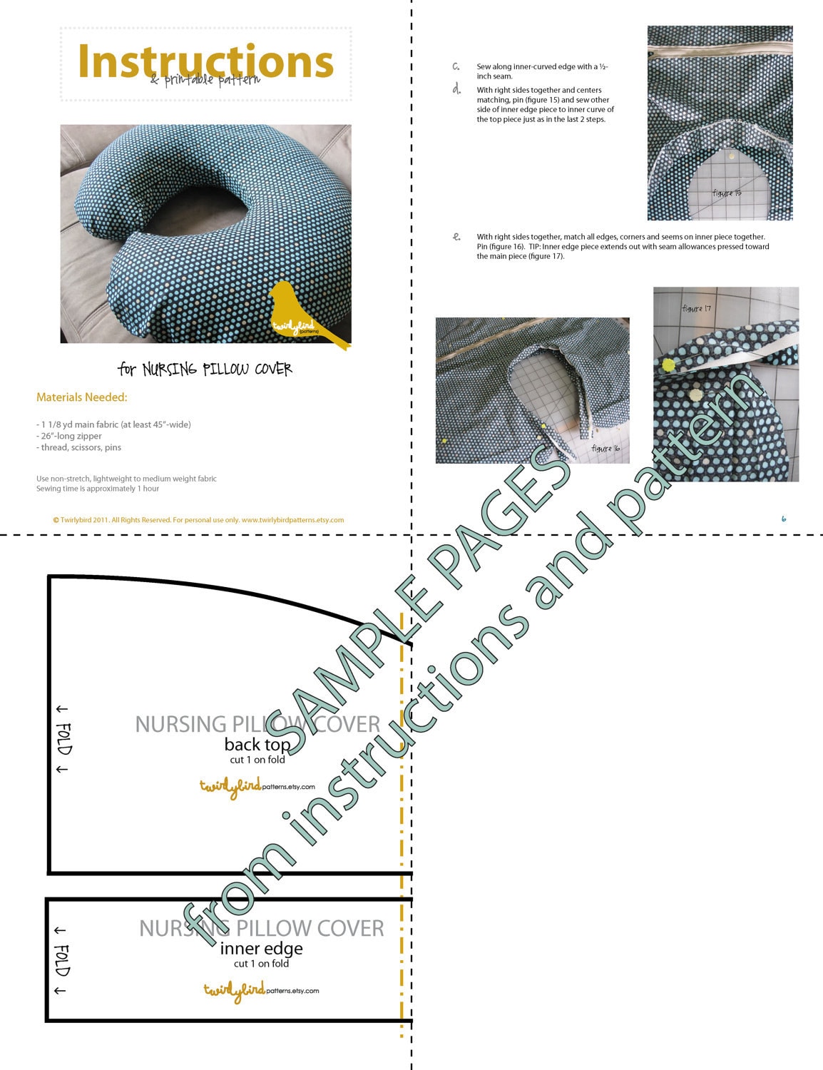 Nursing Pillow Cover INSTANT DOWNLOAD Sewing Pattern - Etsy nursing-pillow-cover-instant-download-sewing-pattern-etsy