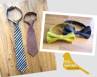 Adjustable Child Tie & Bow-tie PDF (INSTANT DOWNLOAD Sewing Pattern)