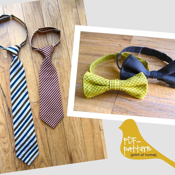 Adjustable Child Tie & Bow-tie PDF (INSTANT DOWNLOAD Sewing Pattern)