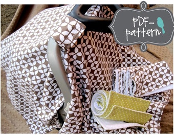 Car Seat Canopy and Burp Cloths PDF (INSTANT DOWNLOAD Sewing Pattern)