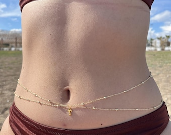 パーソナライズされたステンレススチール製ベリーチェーン、防水二重構造サテライトボディジュエリー