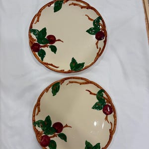 Vintage Franciscan Apple Round Chop Plates Set of 2 | 11.5” California Earthenware Serving Platters | Gladding McBean | MCM