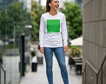 Camiseta de manga larga Green Box para lluvia o sol / Ropa con estampado moderno y minimalista de Oregón