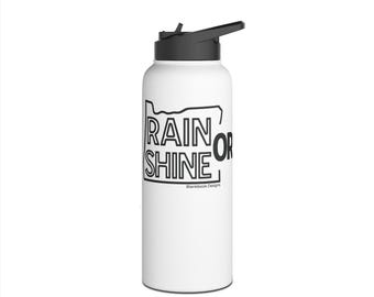 Botella de agua de Oregón / Contorno del estado en negro, para usar llueva o haga sol / Vaso térmico de acero inoxidable / Regalo de Portland PNW