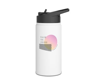 Botella de agua de Oregon / Botella de acero inoxidable con diseño de puesta de sol pastel, ideal para lluvia o sol / Vaso térmico de viaje Portland Pacific Northwest