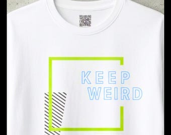 Camiseta de rayas Keep Portland Weird / Ropa con estampado Keep Weird / Ropa urbana de Oregón / Camiseta unisex de algodón grueso