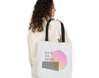 Bolso de mano de Oregón / Gráfico degradado de sol pastel para lluvia o sol / Bolso de uso diario de Portland PNW / Regalo de Oregón
