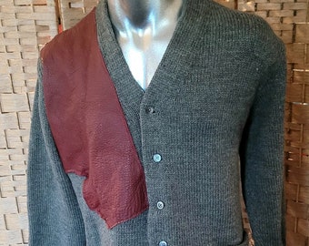 Men's handknit gray sweater