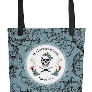 Totenkopf Seam Ripper Floral Einkaufstasche, Die Horrors bestehen, aber ich auch, Stoffversteck-Organisator