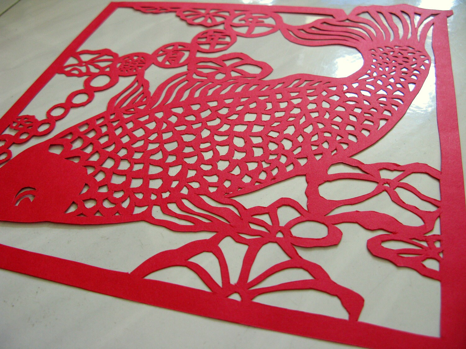 Tranditional Hand made Chinese paper art Fish: Be surpluses | Etsy