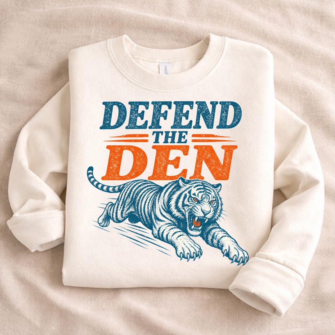 Vintage Tiger SVG Design, Defend the Den PNG, Retro Sports Mascot Cut ...