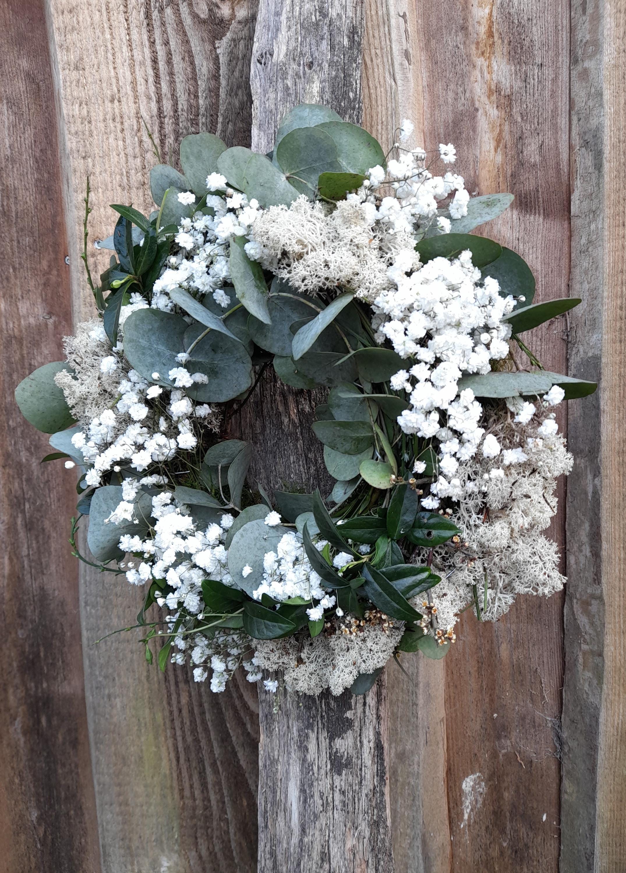 XXL Türkranz Wandkranz Kranz Naturkranz weiss grün 70/75/80/85/90 cm