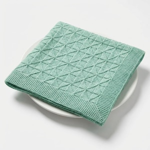 Knit Blanket Pattern Textured Modern Baby Blanket Minimal Cotton PDF