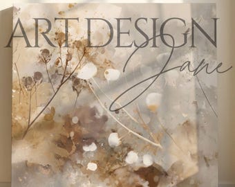 Neutral Wildflowers Digital File Beige Cream Tan Botanical Art