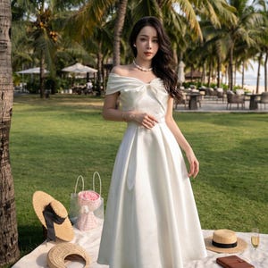 white brocade party dress The Evie Dress in White Windsor Brocade 10 / White Windsor Brocade