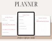Mother’s Day Planner for Mom, Mom Life Digital Planner, Weekly Monthly Organizer PDF, Gift for Busy Moms, Self Care & Meal Planner