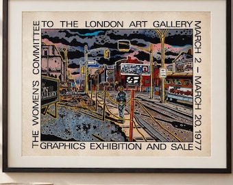 1977 Clark McDougall Screenprint Exhibition Poster – London Art Gallery