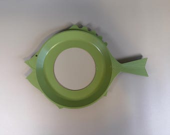 Vintage Sage Green Fish Picnic Plate Holders