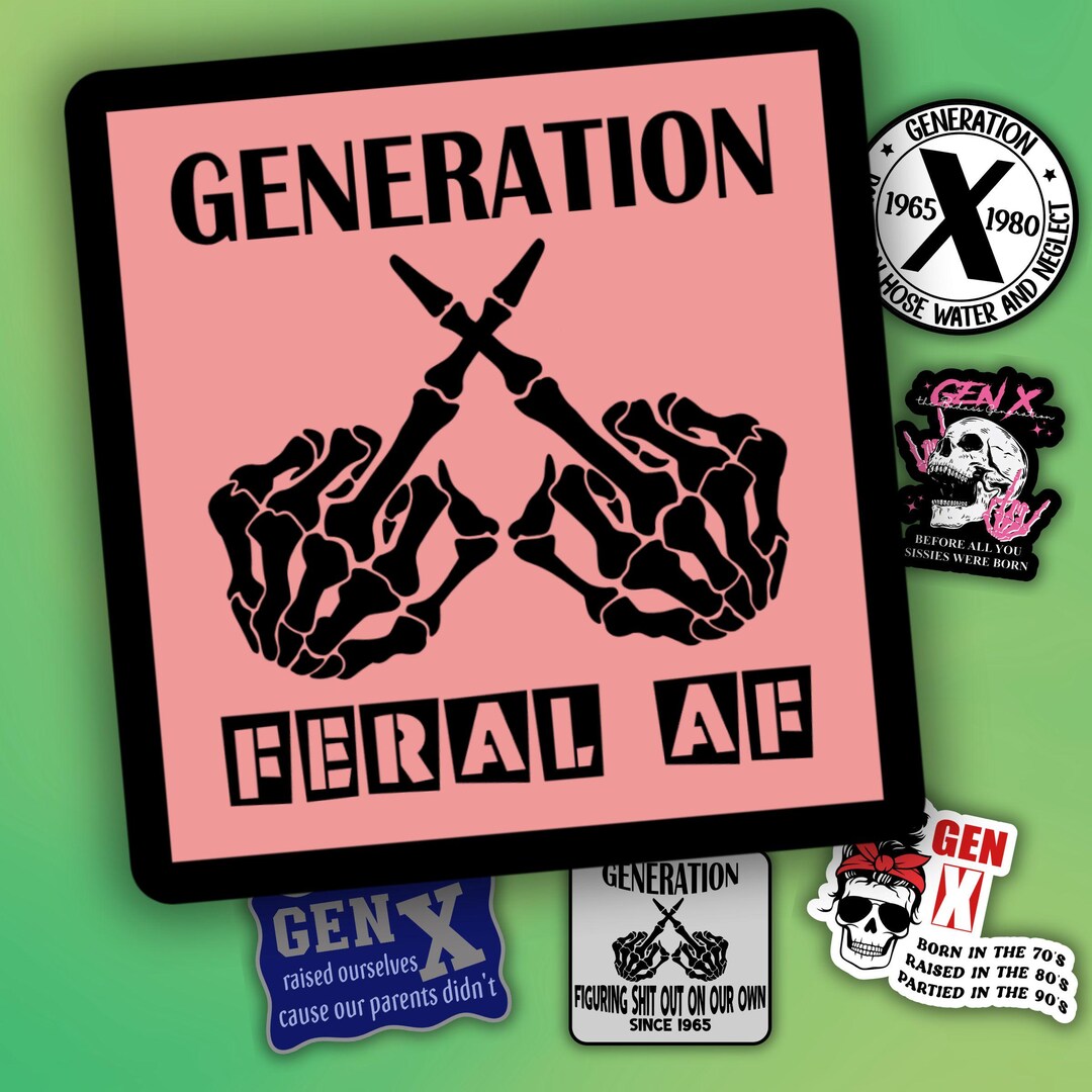 Genx Stickers | Mix and Match Sticker Set | Generation X Skelly | 70s ...