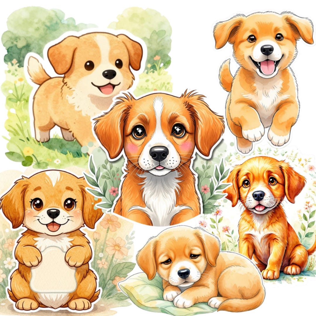 Adorable Puppy Clipart | Cute Dog PNG | Cartoon Puppy Illustration ...