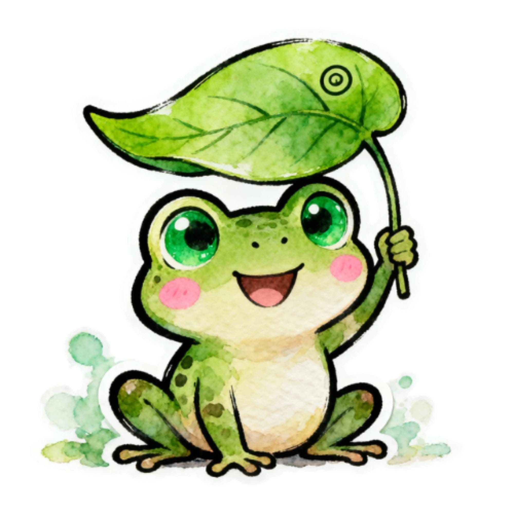 Chibi Frog Clipart Bundle PNG SVG | Cute Kawaii Frog Graphics | Cartoon ...