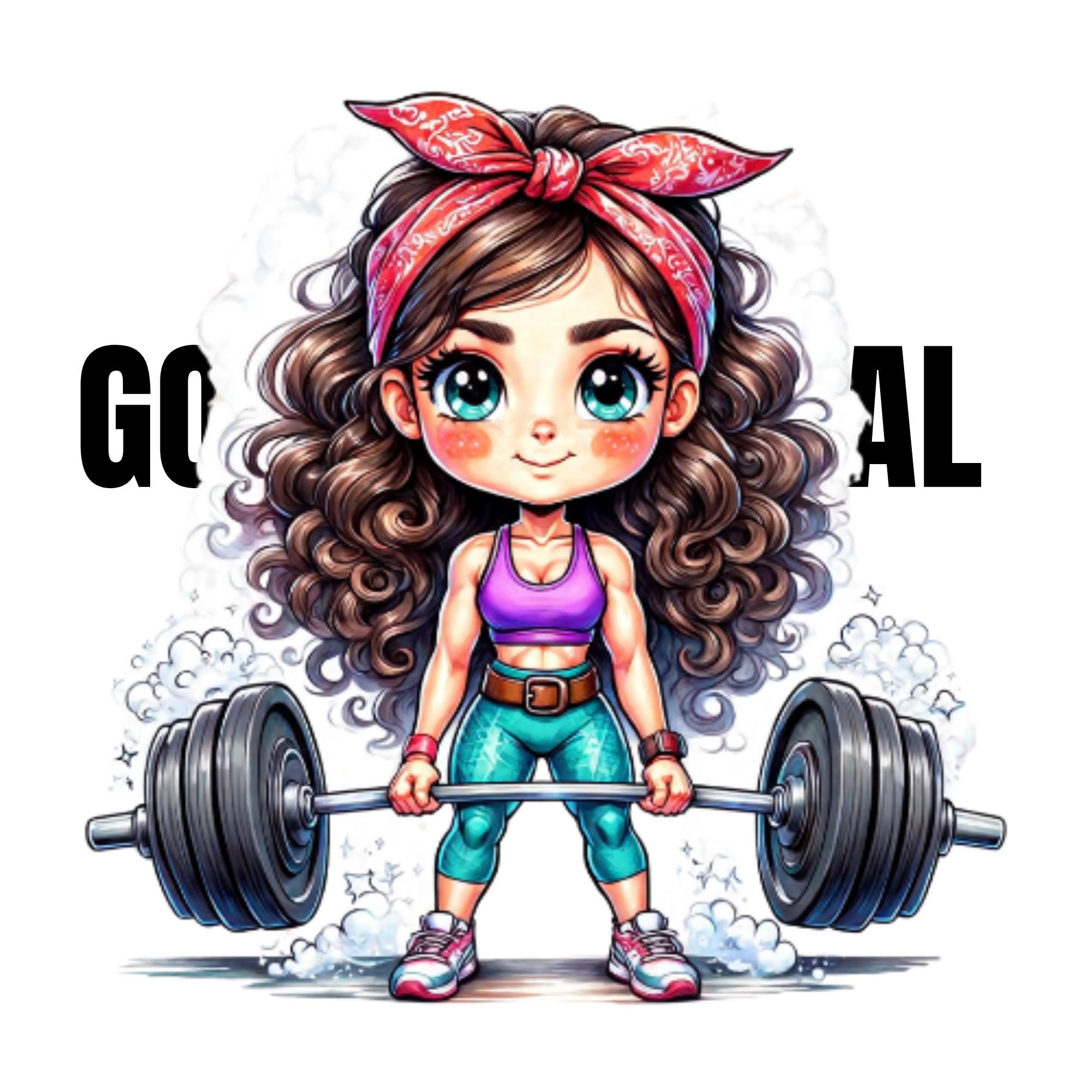 Chibi Gym Girl Clipart | Cute Fitness Woman PNG | Workout Cartoon ...
