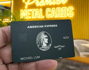 Anpassat Amex svart kort - Anpassat metallkort - Rostfritt stål - 2026 ny design - Handgjort - Lasergraverat
