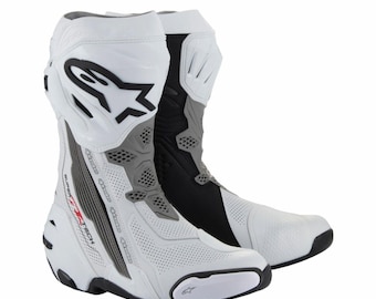 Custom White Motorcycle Racing Boots Sport Bike Riding  Protective Track  Men Moto Racing Gear