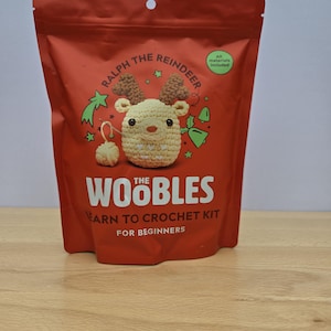 The Woobles Beginner Crochet Kit, Ralph the Reindeer, Crochet Plushie, Amigurumi Patterns, Crochet Amigurumi, Craft Kits for Adults